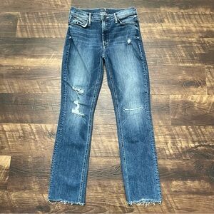 Mother Mid-Rise Dazzler ankle fray denim jeans weekend warrior 26 27 *READ*